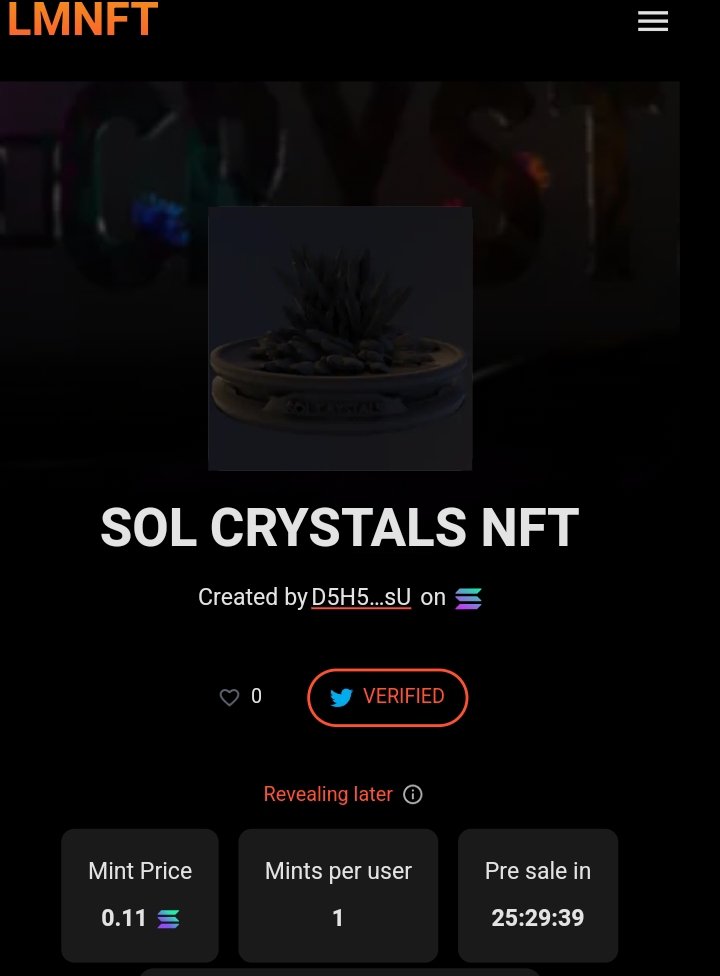 Sol_Crystals's tweet photo. @Sol_Crystals update
1️⃣Wl mint will be 1 hr before public mint
49 free mint wl spots remain only 1 person have submitted wallet 
2️⃣Wl mint at 6pm UTC/21:00 EAT
Drop the 💎emoji to hype up the project 
Hurry and fill out free mint wl form
#NFTCommunity #NFT https://t.co/sklvroB4Lw