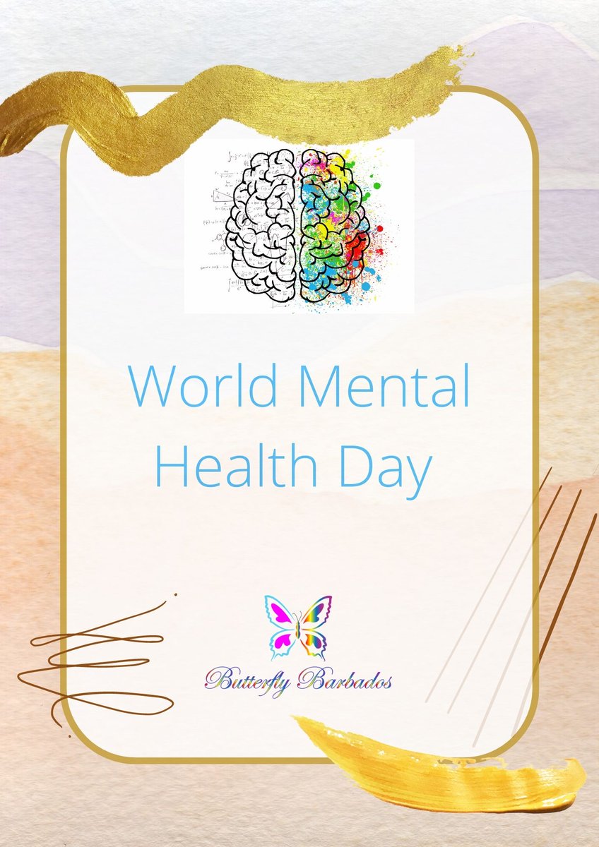 ButterflyBarba1's tweet photo. Today is World Mental Health Day!🦋
Make Today and Everyday, a priority to adopt, practice and continue make good Mental health choices.  Let's all work to end stigma and discrimination on and about Mental Healthcare!

#Transgender #Education #EndStgma #MentalHealth #Barbados https://t.co/em7hr5RnCZ