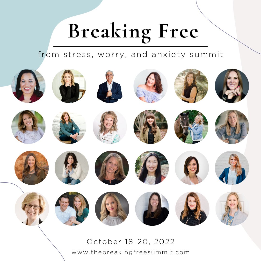 Starting Oct 18, I'll be joining 20+ speakers who've found ways to walk in true freedom and relief from stress, worry, and anxiety. You’ll learn how to finally understand your stress or anxiety and discover truth that will set your heart free. Register at bit.ly/BreakingFreeSu…