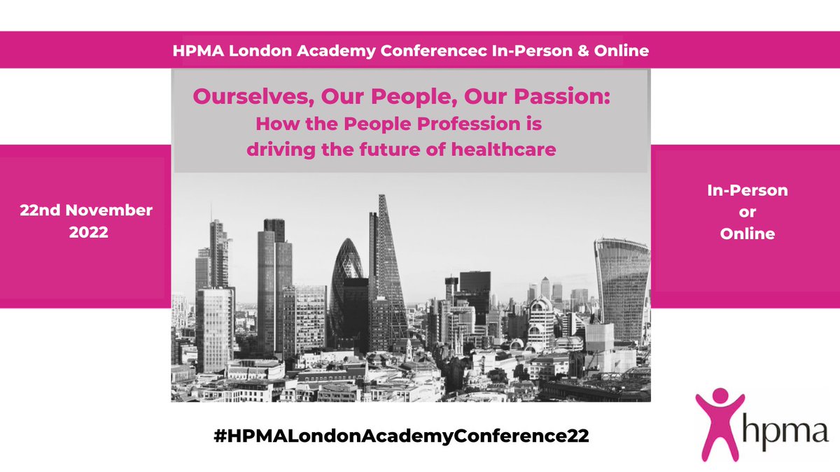 Have you got your HPMA London conference ticket yet? Last few in person tickets left, otherwise join us online! bit.ly/HPMALdn22 with fabulous speakers @WestM61 @markbritnell @Tanyamcarter @chezzy319 @TomSimons_NHS @SonyaWallbank @BrummieHR @croftpod @CarolineGoyder