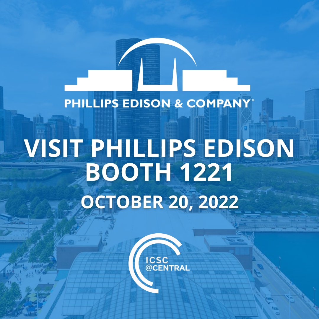 PhillipsEdison's tweet photo. With just 10 days until @ICSC Central, are you ready to network and make some deals? We’ll see you on October 20th, at Booth #1221.
#ICSC #ICSCCentral #CRE #brickandmortar #groceryanchored #realestateconference https://t.co/h3HUMsVe90