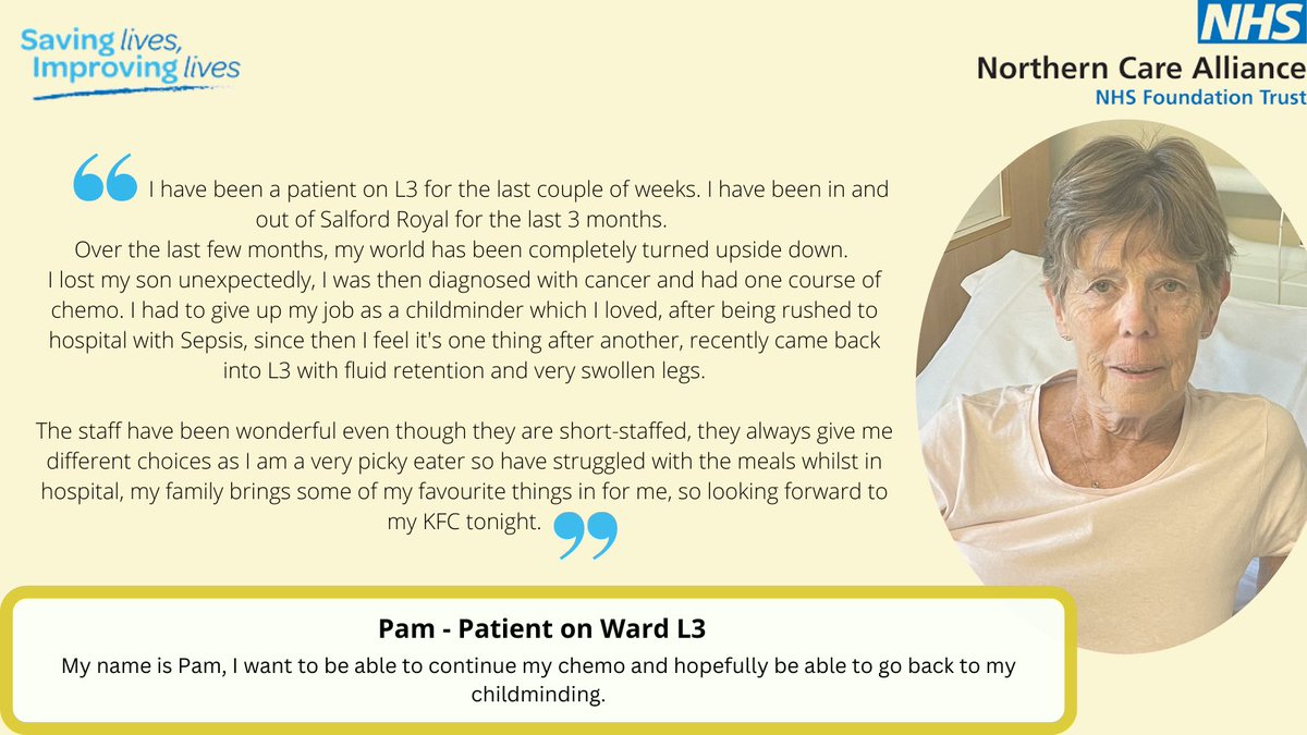 The really lovely part of my job is meeting &amp; highlighting our staff and patients at SRFT, every person has a story ❤️meet the amazing Pam a patient on L3 who’s positivity &amp; determination humbled me ❤️❤️