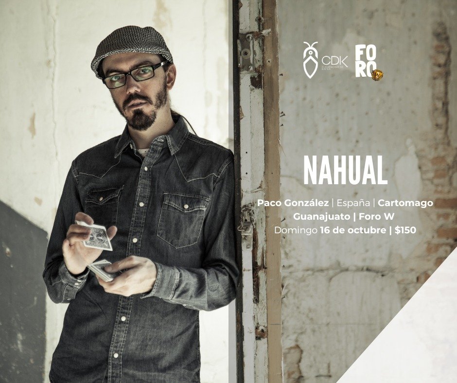 CdkEscena's tweet photo. Nahual, un show de cartomagia realizado por el reconocido mago Paco González, quién nos visita en su gira mundial desde España. 
¡Única fecha en Guanajuato! Evento imperdible.
📍: Foro W 
⌚: 5:00 pm recepción | 5:30 pm función 
Reserva con nosotros, escríbenos por DM https://t.co/NMCccdrXZJ