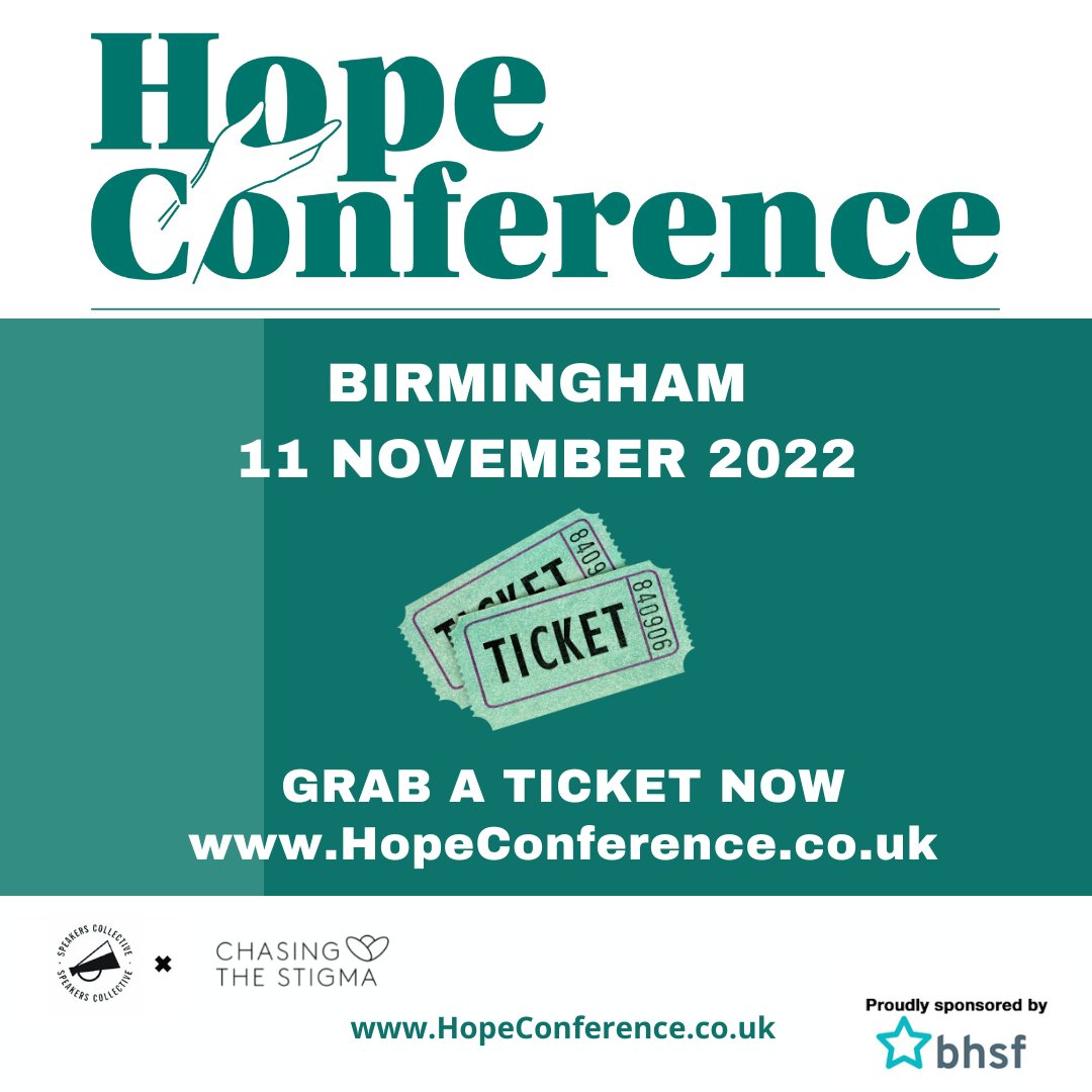 On #WMHD2022 don't forget your tickets for #HopeConference2022 on 11 November in Birmingham. A day of #Collaboration, #Connection, #Community - for grassroots organisations &amp; individuals inspiring &amp; learning together. Sign up here bit.ly/hope-conference