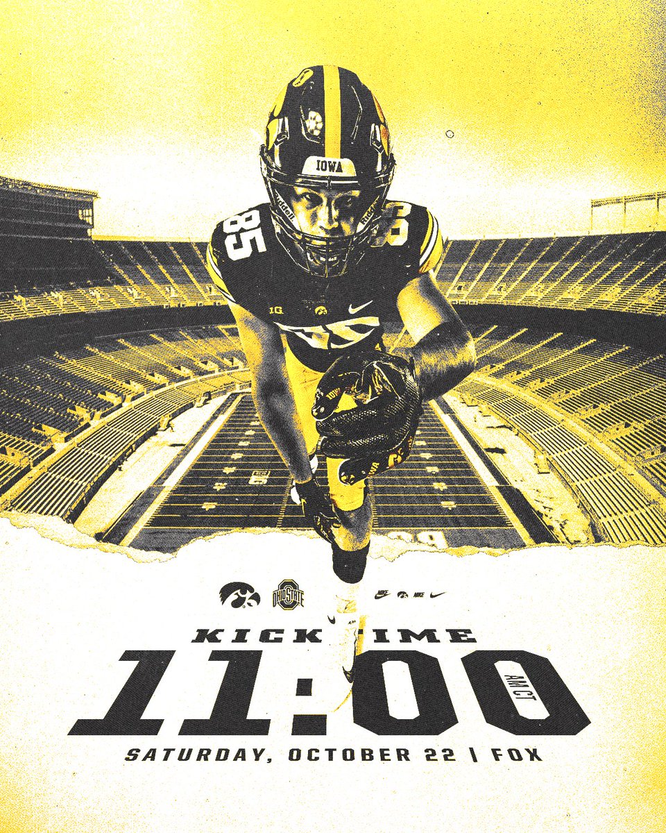 HawkeyeFootball's tweet photo. Kick time in Columbus ⤵️

#Hawkeyes https://t.co/p4jQlvpdM4