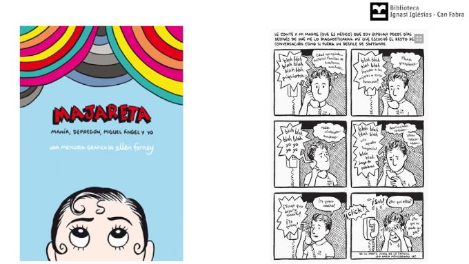 📚Majareta: manía, depresión, Miguel Ángel y yo d'<a href="/ellen_forney/">Ellen Forney</a> 
Després de complir la trentena, l'autora descobreix que pateix un trastorn bipolar i comença una llarga lluita per aconseguir l'estabilitat mental sense perdre la seva identitat. Un trastorn, un do o un càstig?