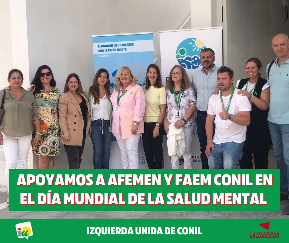 IUConil's tweet photo. Con motivo del #DiaMundialdelaSaludMental hemos acompañado a #AFEMEN y #FAEM Conil en las actividades que han organizado para concienciar y sensibilizar sobre la importancia de cuidar la salud mental, especialmente entre la juventud. https://t.co/DfPAeNGMHY