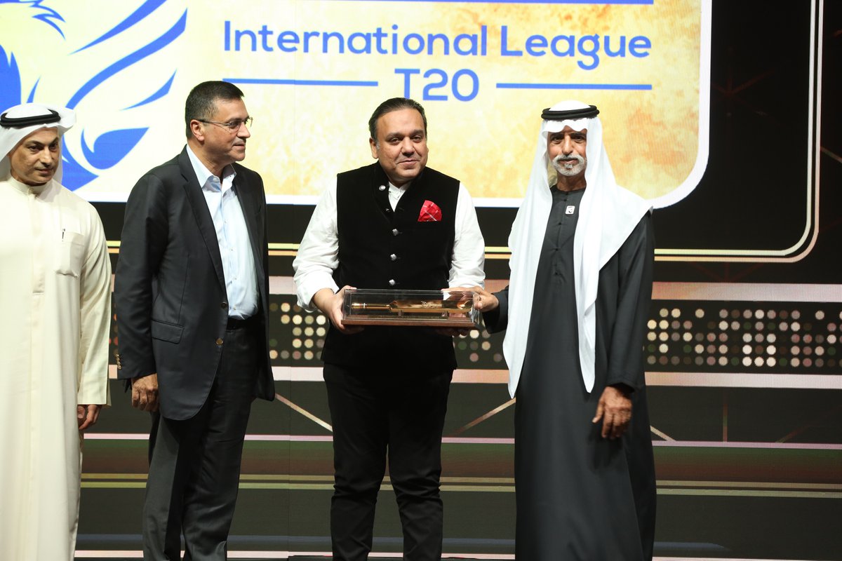Punit Goenka (@punitgoenka) on Twitter photo Grateful to His Highness Sheikh Nahayan Mabarak Al Nahayan,Min. of Tolerance & Coexistence and Chairman,ECB for unveiling the International League T20 Trophy.Indeed a great start of our journey with the Emirates Cricket Board! <a href="/ZEECorporate/">ZEE</a> <a href="/ILT20Official/">International League T20</a> <a href="/EmiratesCricket/">UAE Cricket Official</a> <a href="/RJohri/">Rahul Johri</a> Grateful to His Highness Sheikh Nahayan Mabarak Al Nahayan,Min. of Tolerance & Coexistence and Chairman,ECB for unveiling the International League T20 Trophy.Indeed a great start of our journey with the Emirates Cricket Board! <a href="/ZEECorporate/">ZEE</a> <a href="/ILT20Official/">International League T20</a> <a href="/EmiratesCricket/">UAE Cricket Official</a> <a href="/RJohri/">Rahul Johri</a>