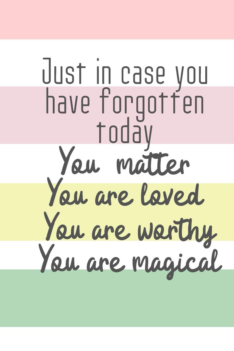 AngelsEyes2512's tweet photo. Just in case you have forgotten today & need a reminder! You are loved! You matter! You are worthy! You are magical! You are beautiful! And i love you. The way you are! #WorldMentalHeathDay #WorldMentalHealthDay2022 #mentalhealth
#versaillesfamily #merlinfamily #twitterfamily https://t.co/zIsALNeIDI