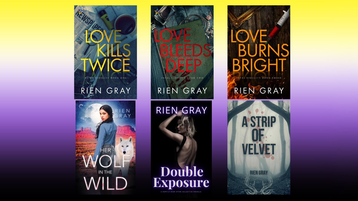 RienGray's tweet photo. Hello #IAmNonbinary! I almost exclusively write romance with nonbinary protagonists, which you can get below ๐๐ค๐๐ค
https://t.co/61Nkv7rN60
https://t.co/pCca4jTI8r
https://t.co/bSuA1J03ax https://t.co/fUL3XQK0nk