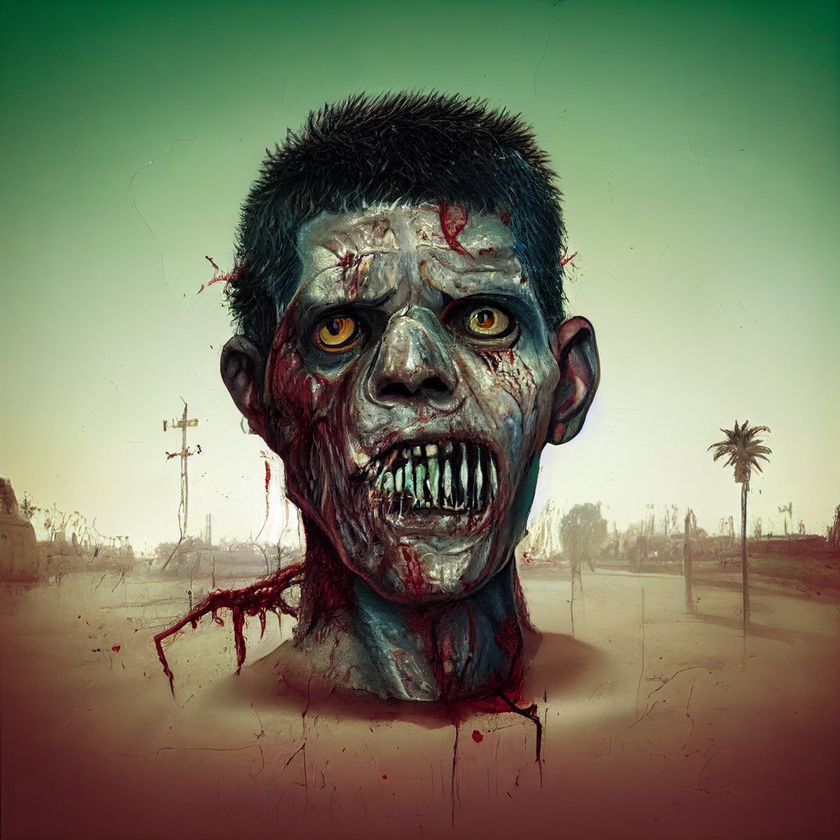 Keep your chin up 

#zombieart #aiart