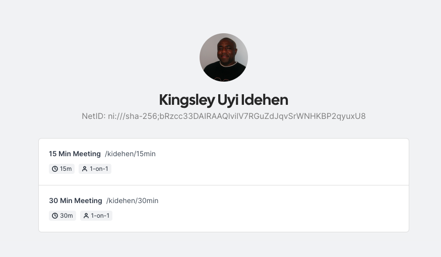kidehen's tweet photo. Latest #LinkInBio discovery:
@oplyouid successfully used my @calcom profile page (https://t.co/AZ3nJynEDg) as the public credentials source for self-sovereign #Identity #Authenticity using #NetIDTLS.
Proof.
https://t.co/3KNEUGwPCS
#SSI #PKI #DPKI #TLS #ZeroTrust #Web30 #X509 https://t.co/DdCNKyyMrE