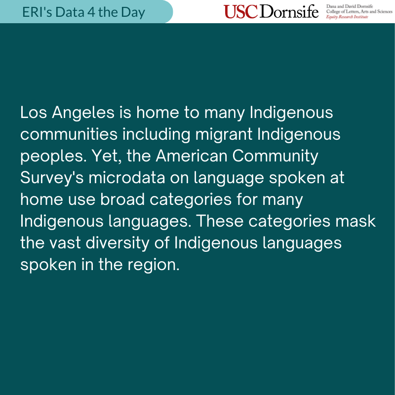 ERI_USC's tweet photo. LA is home to vibrant Indigenous communities. Yet, census data fail to capture the diversity of Indigenous languages. Learn from @MyCielola on how language access remains a critical issue for Indigenous migrant (2/2).

#IndigenousPeoplesDay #LanguageJustice #D4tD https://t.co/qb43PiYZUa