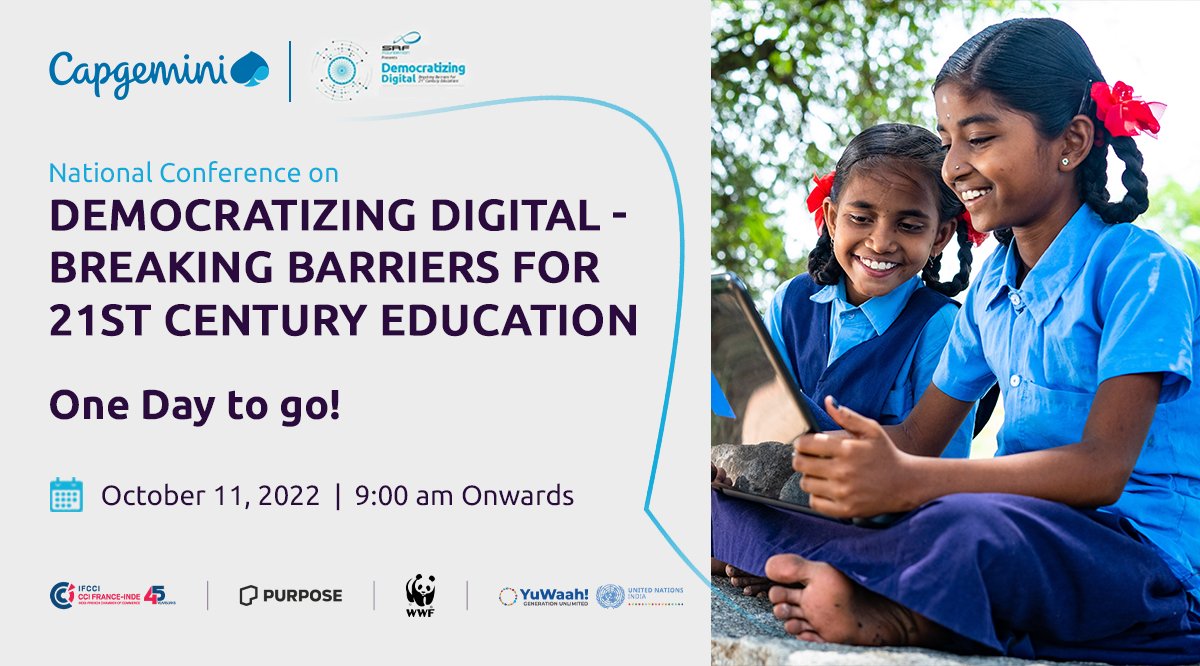 CapgeminiIndia's tweet photo. It’s time to re-imagine, re-think, &amp; redefine digital literacy as well as find ways to bridge those digital gaps. To know more about how the people around us can be digitally empowered, register here https://t.co/c1vm60co2L
#DemocratizingDigital #BreakingBarriers #IndiaAt75 https://t.co/MHsNdE4vZQ