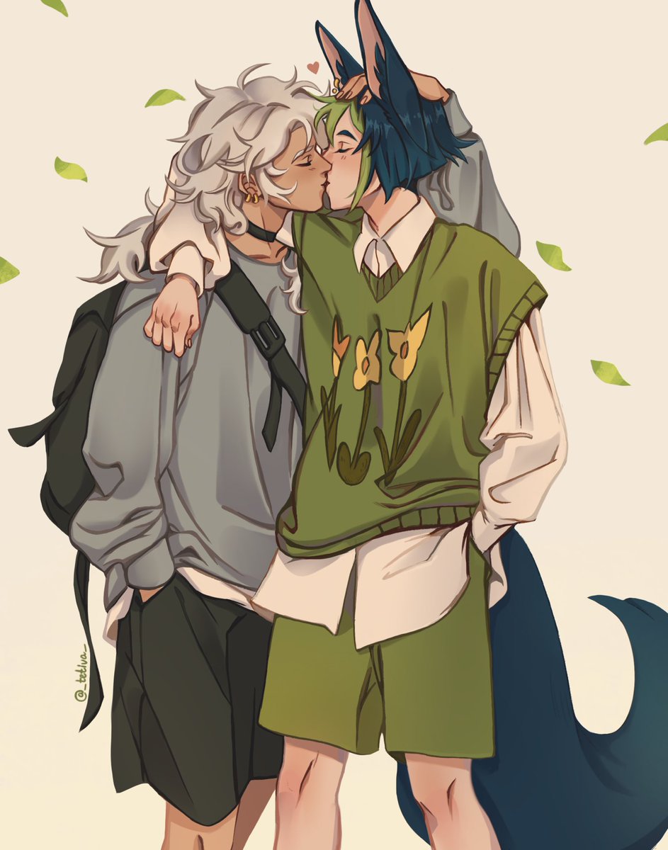 「#cynonari light kissing in modern au 」|Тетива🌿 kazugorou | cynonari enjoyer 🤟😔のイラスト