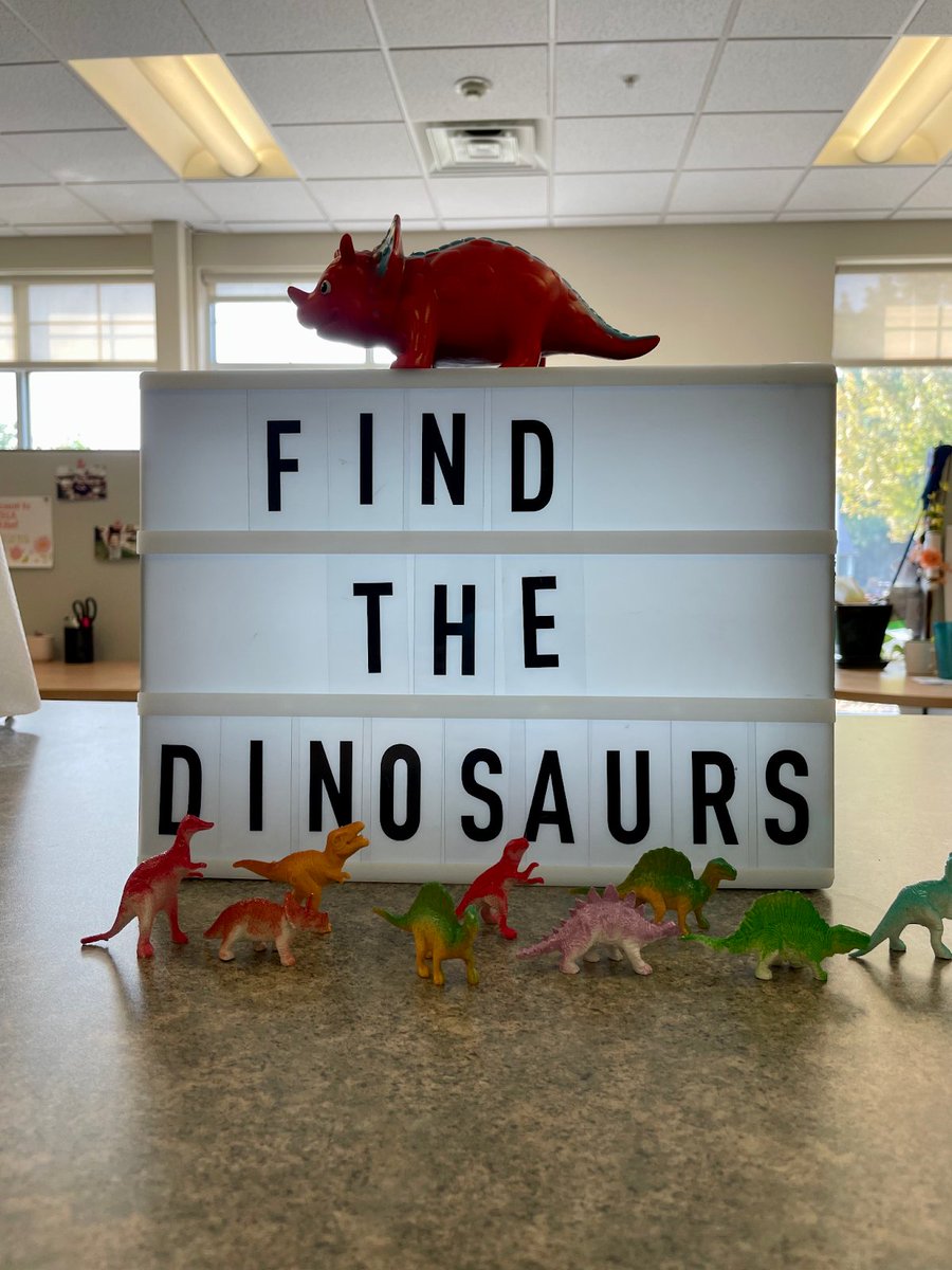 CBlohmAssoc's tweet image. Nothing like a search for mini dinosaurs to get our team excited! Out of all 75 in the office, we only missed ONE mini dino as a team. What a great activity to support @unitedwaydaneco!

#educationmarketing #companyculture