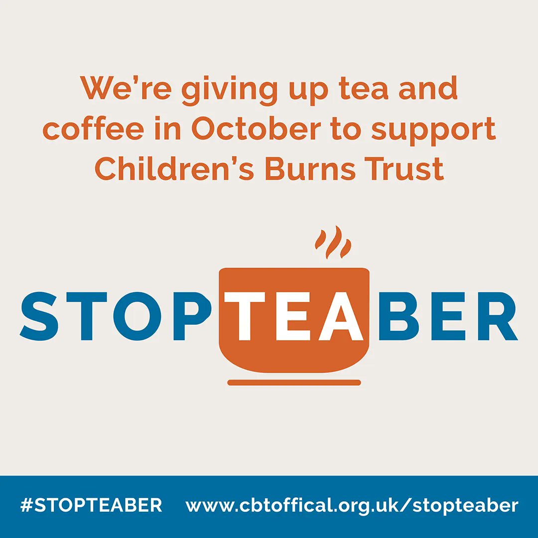 KPF are supporting the @childrensburnstrust and #STOPTEABER ☕️ did you know 30 children go to hospital every day with a hot drink burn?

STOPTEABER is a nationwide fundraising campaign to help to reduce the number of children who experience burns and scalds from hot drinks.