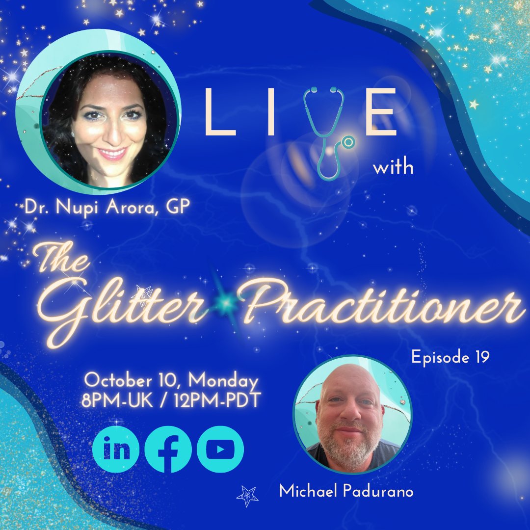 russhedge's tweet photo. Please join Dr. Nupi Arora & guest Michael Padurano on Episode 19 of
Live with The Glitter Practitioner
10 Oct, Monday, 8pm-BST/12pm-PDT
Watch Here:
Li: https://t.co/qkhNQBeuqX
Fb: https://t.co/3PF0BEROHJ
Yt: https://t.co/P8b239snVv
#Flist #FizzEssence #TheGlitterPractitioner https://t.co/aPGuykz9hf