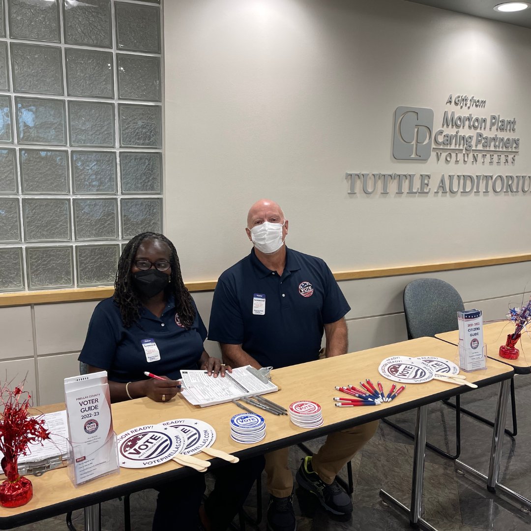 BayCare's tweet photo. Did you know civic participation is a social determinant of health? That's why at BayCare, we hosted voter registration events for our team members in advance of the Oct. 11 voter registration deadline for Florida's Nov. 8 General Election. Help your health, register to #VOTE! https://t.co/7nfTKQZBlB