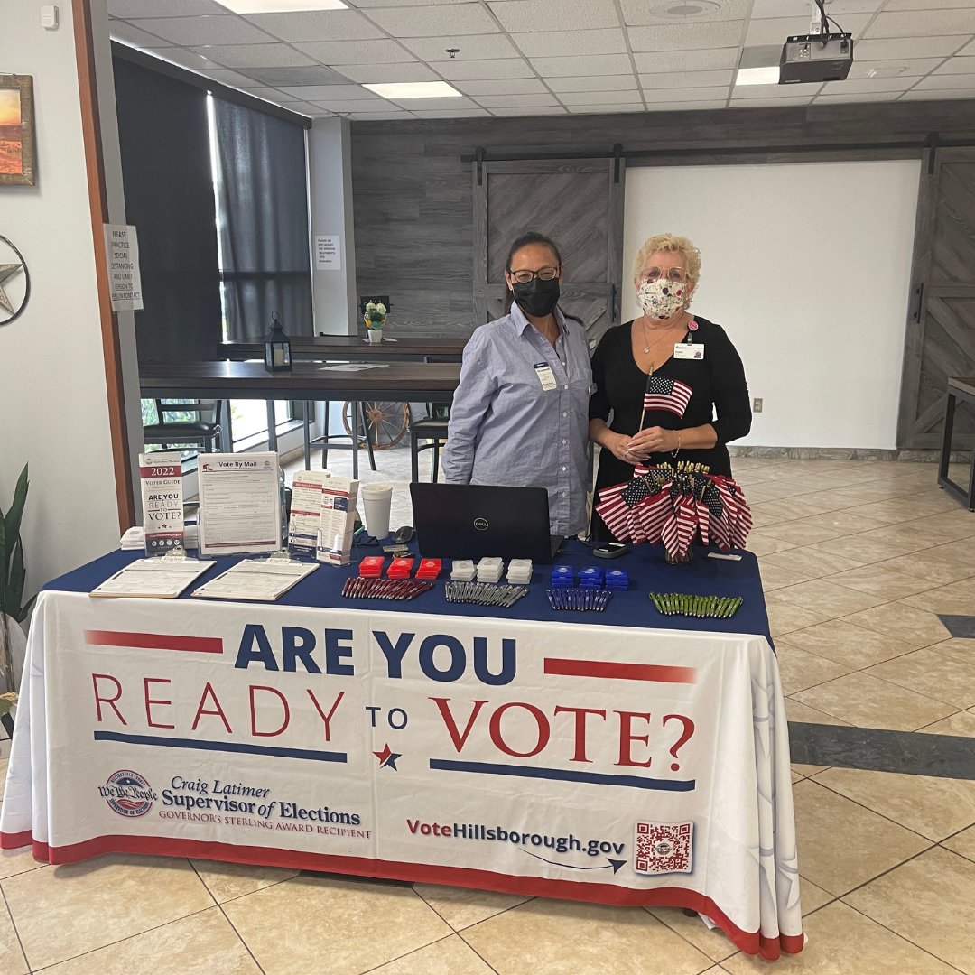 BayCare's tweet photo. Did you know civic participation is a social determinant of health? That's why at BayCare, we hosted voter registration events for our team members in advance of the Oct. 11 voter registration deadline for Florida's Nov. 8 General Election. Help your health, register to #VOTE! https://t.co/7nfTKQZBlB