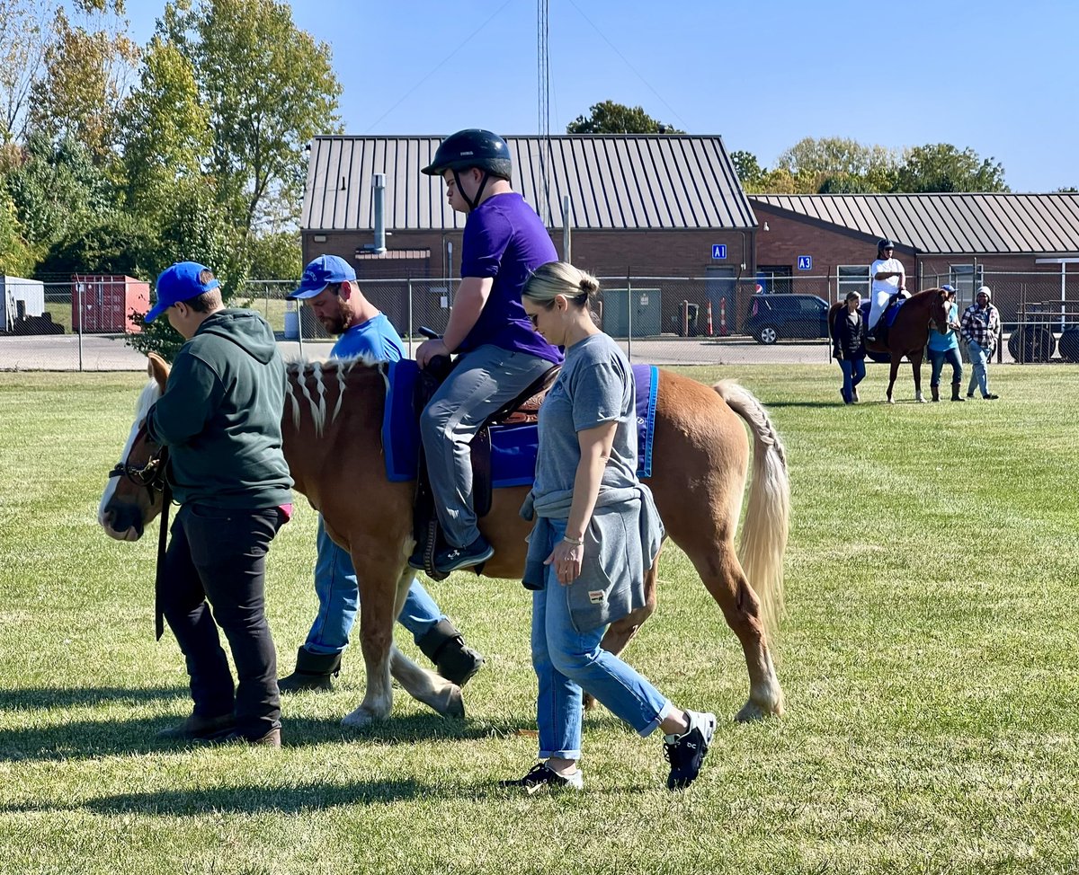 Our <a href="/HDVLifeSkills/">Davidson Life Skills</a> students got to horse around outside today thanks to Horse N Round Fun LLC!