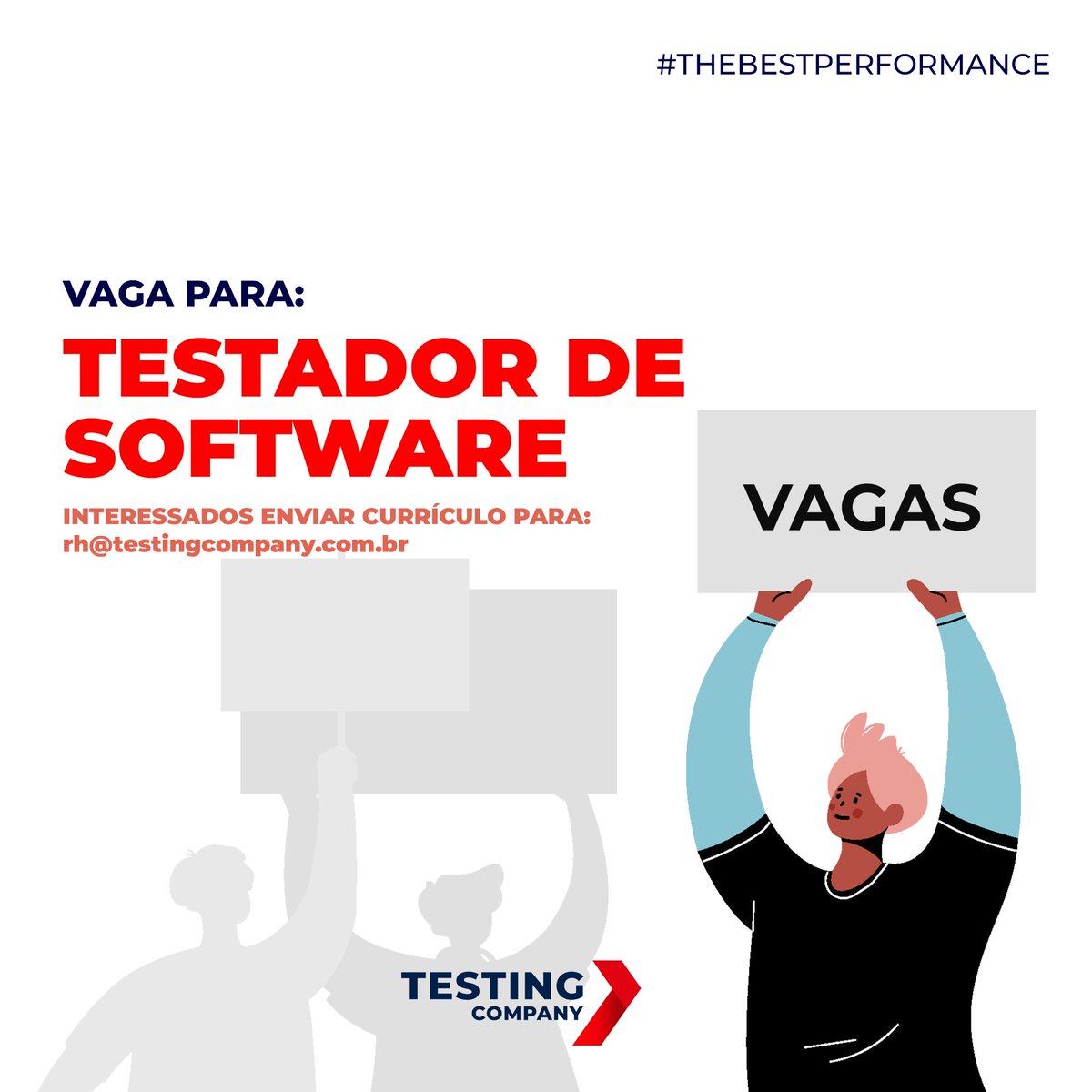testingcompany's tweet photo. Faça parte do #TimeTC🚀🚀
Vaga para TESTADOR DE SOFTWARE
Interessados enviar currículo para rh@testingcompany.com.br https://t.co/E0CZJqi04m