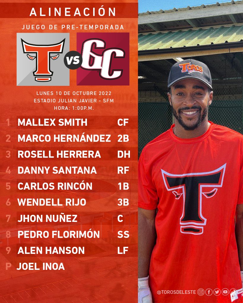 Toros del este on twitter alineaci n de hoy pretemporada vs gigantes