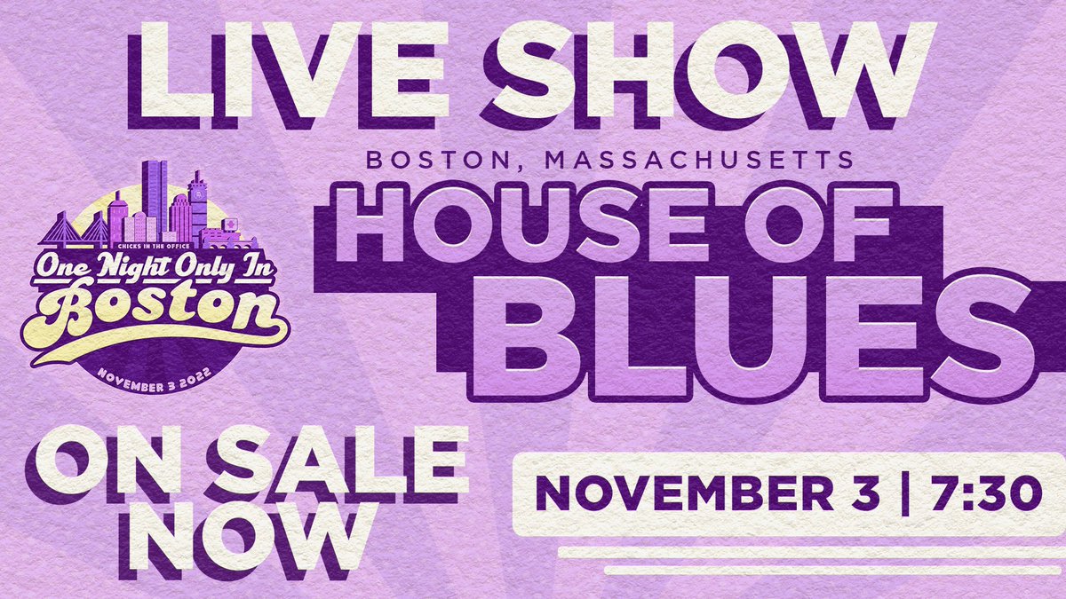 ChicksInTheOff's tweet photo. BOSTON LIVE SHOW TICKETS ON SALE NOW!

Hurry >>> https://t.co/n9MzdWxSOq https://t.co/sWeJXaLpIw