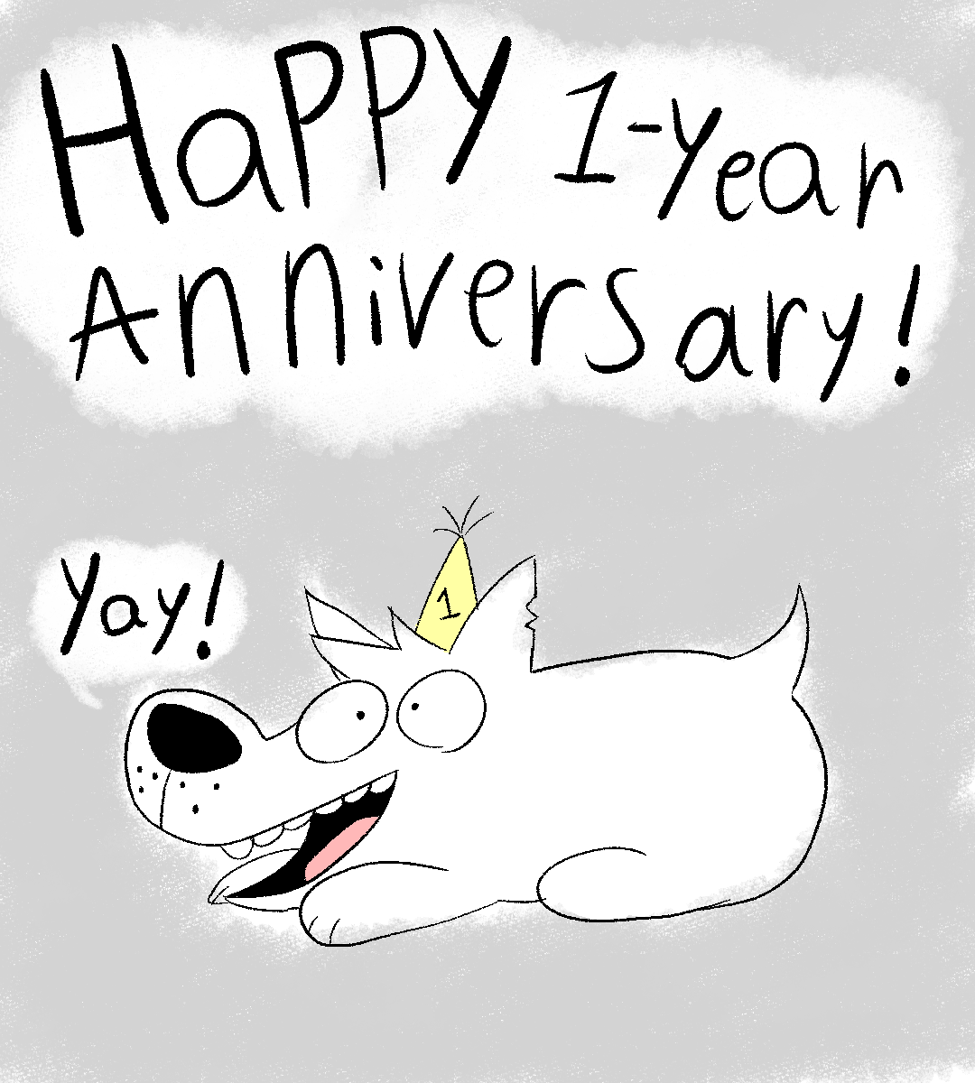 Bonehead_comic's tweet photo. Happy anniversary to Bonehead! May this year be filled with many more pages and funny dog moments from our little doofus pup https://t.co/9J62oFm92U
