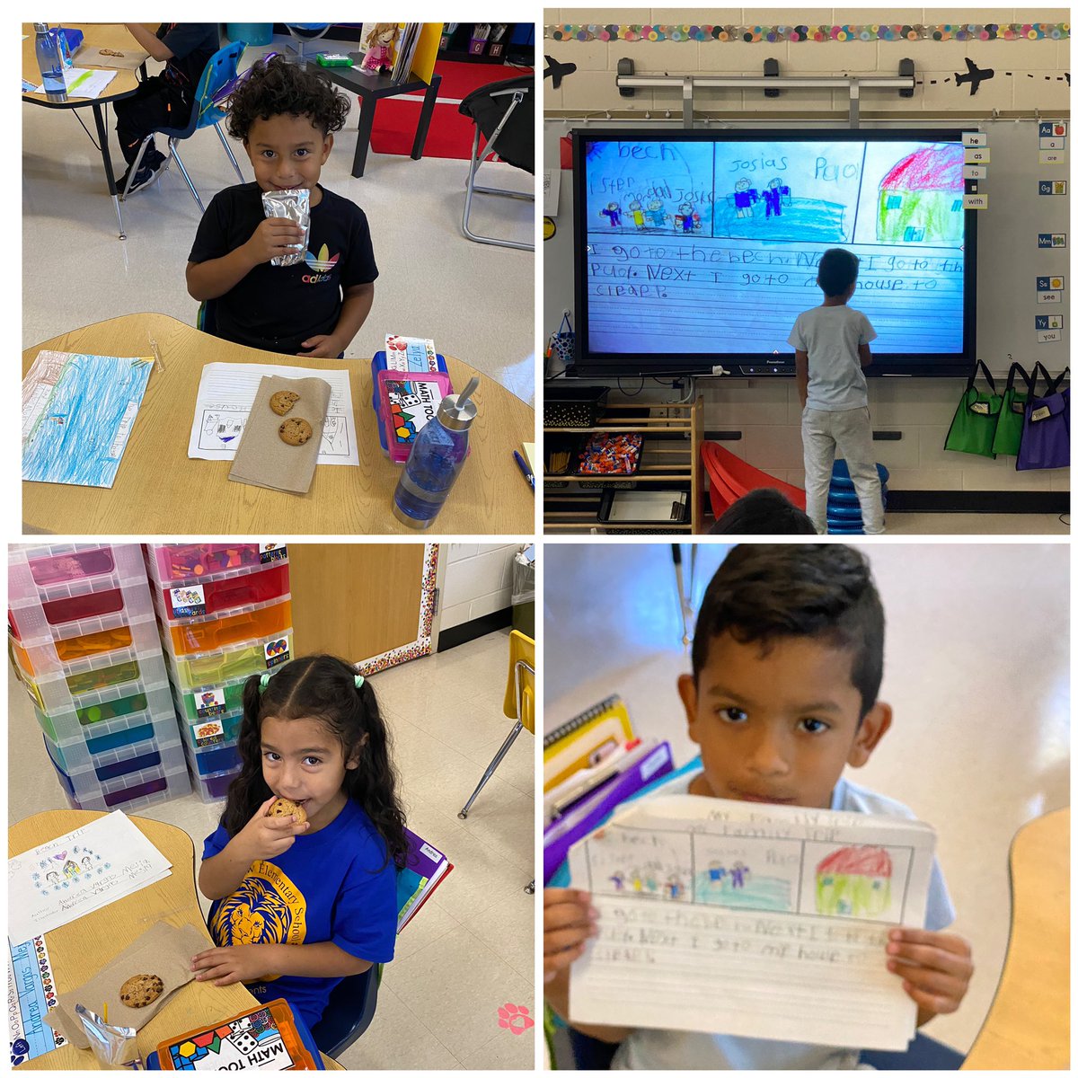 AmberV_Esol's tweet photo. Late post but I had to say how proud I am of our 1st grade writers! Last week we had such a great time publishing our stories that we have worked so hard on this unit. I moved up with most of these students from K5 and it is amazing to see how much they have grown already 🦁💙 https://t.co/HccuNSfX1A