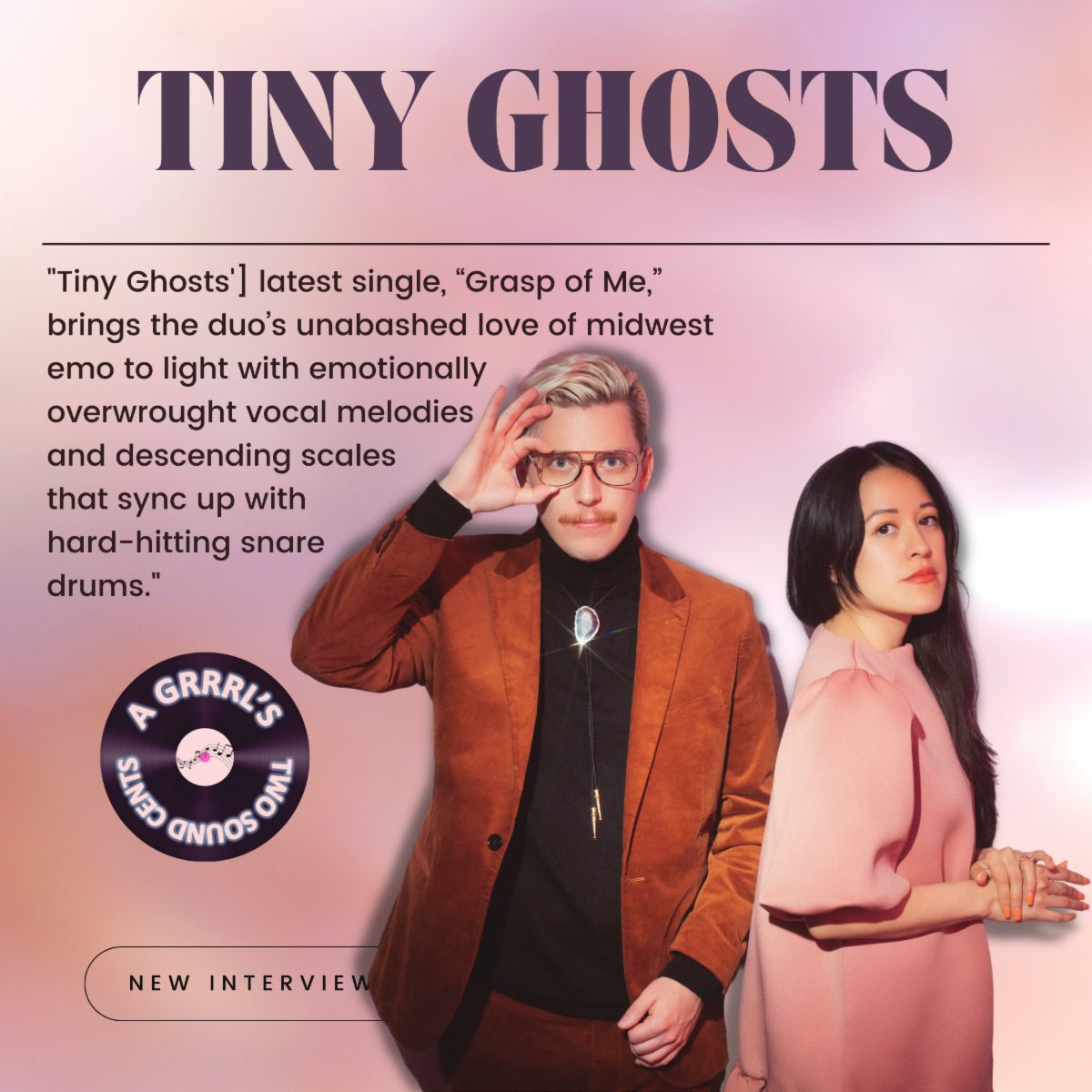 Shout out to <a href="/grrrlsoundcents/">izzy (session outtake)</a> for catching up with <a href="/tinyghostsss/">Tiny Ghosts</a> following the release of their latest single, “Grasp Of Me”! Link below for the full interview!

agrrrlstwosoundcents.com/2022/09/08/int…