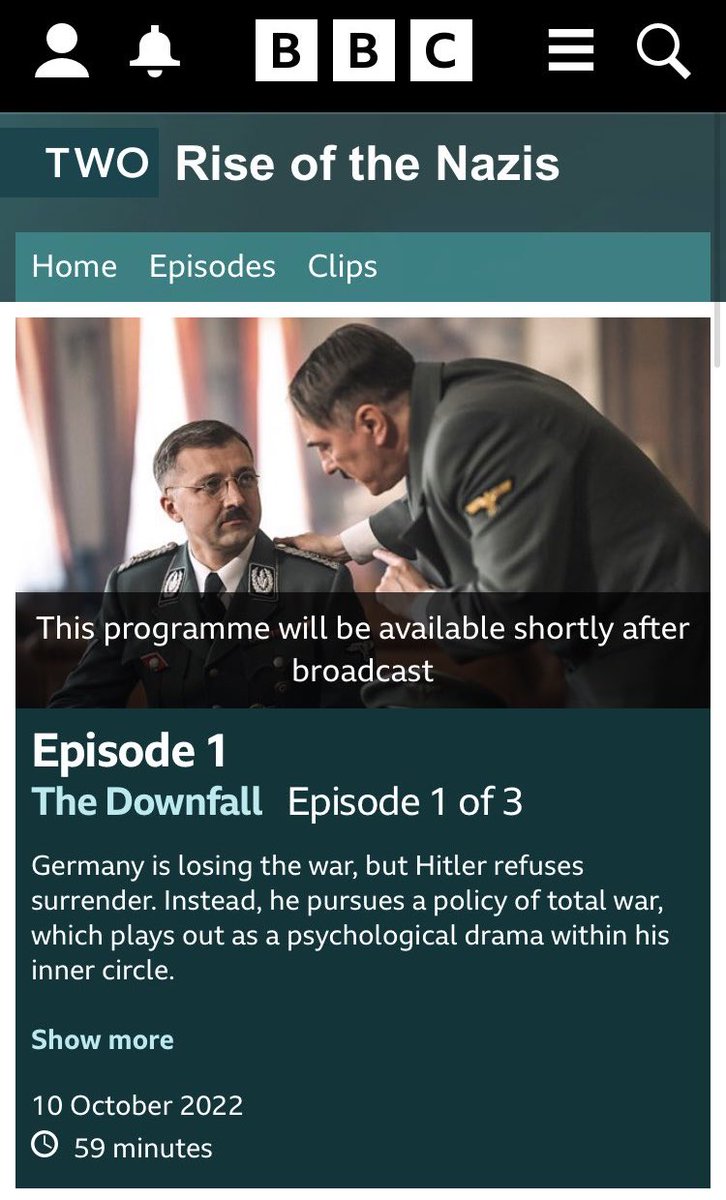 Rise of the Nazis is back tonight, on BBC2 at 9pm. Essential for History students who study this topic.