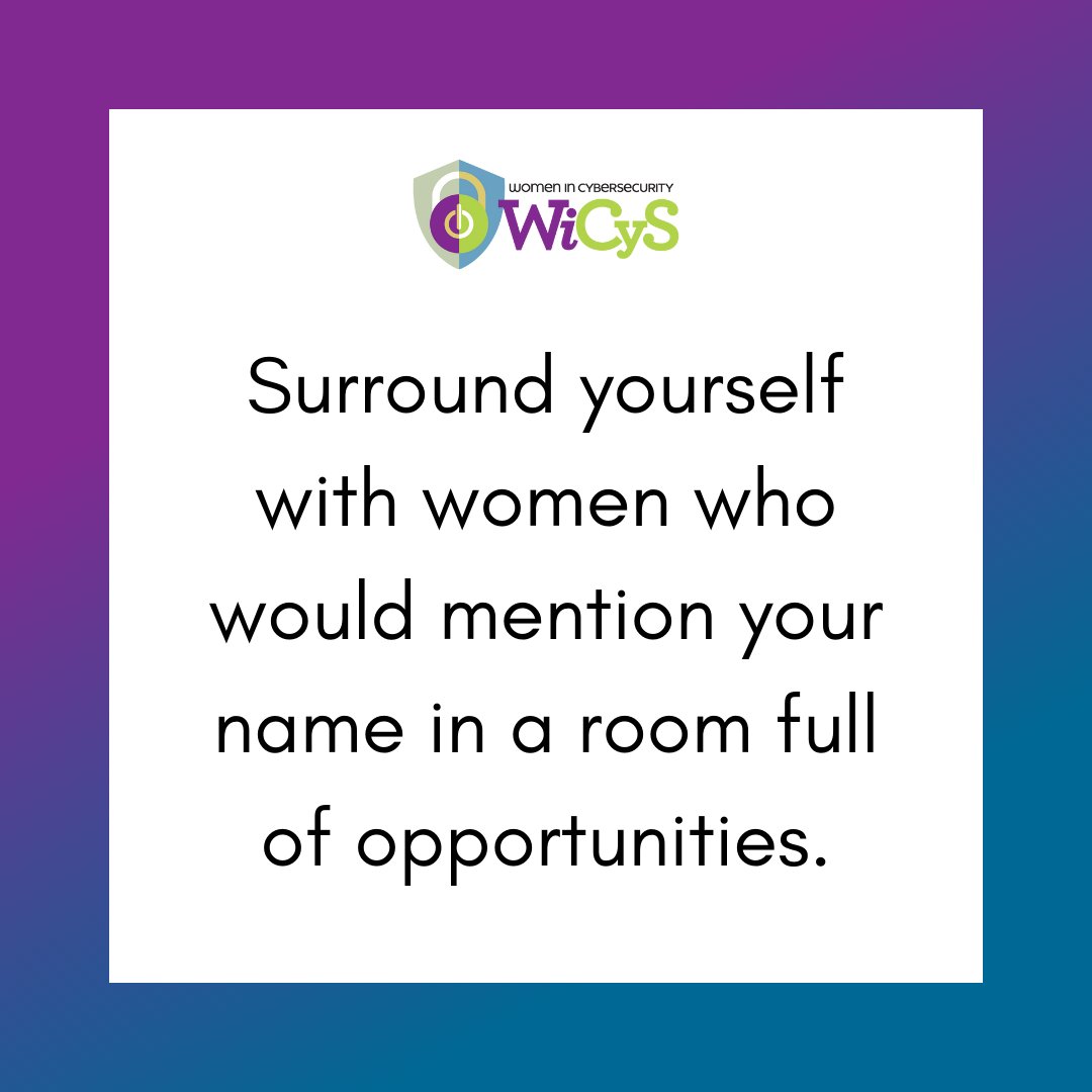 Be the kind of person who raises up your friends when they aren't around and if you don't have these kinds of friends, #WiCyS is here and ready to welcome you! #womeninsecurity #wicys #ncsam2022