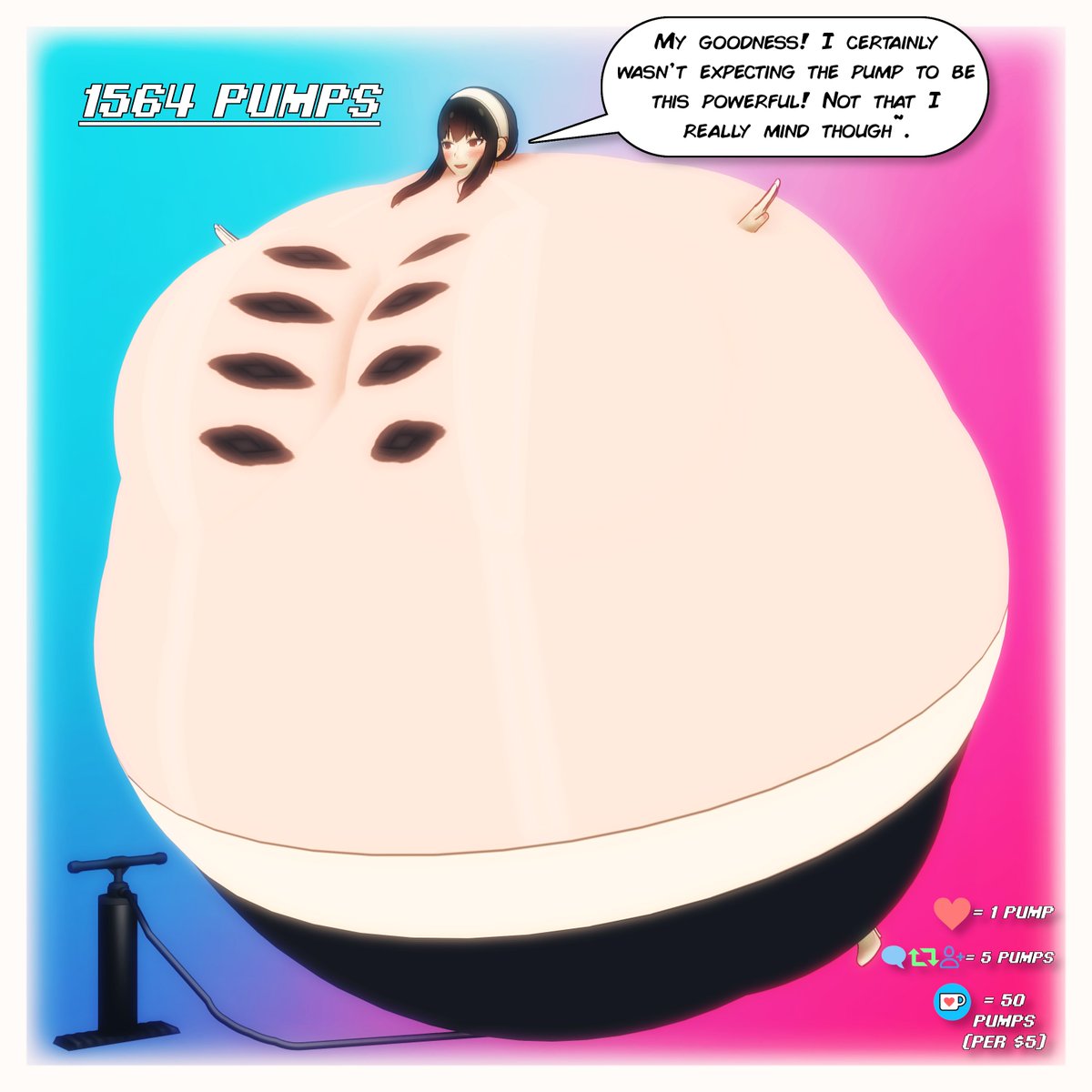 ThePrismabee's tweet photo. With over 424 Likes across both twitter and Deviantart. Around 100 Retweets, 26 follows, 26 comments and 5 coffees. We managed to get over 1500 Pumps in. For Yor though, this is just the beginning, so let's keep it up people! https://t.co/Ib2P3Qv4Nz