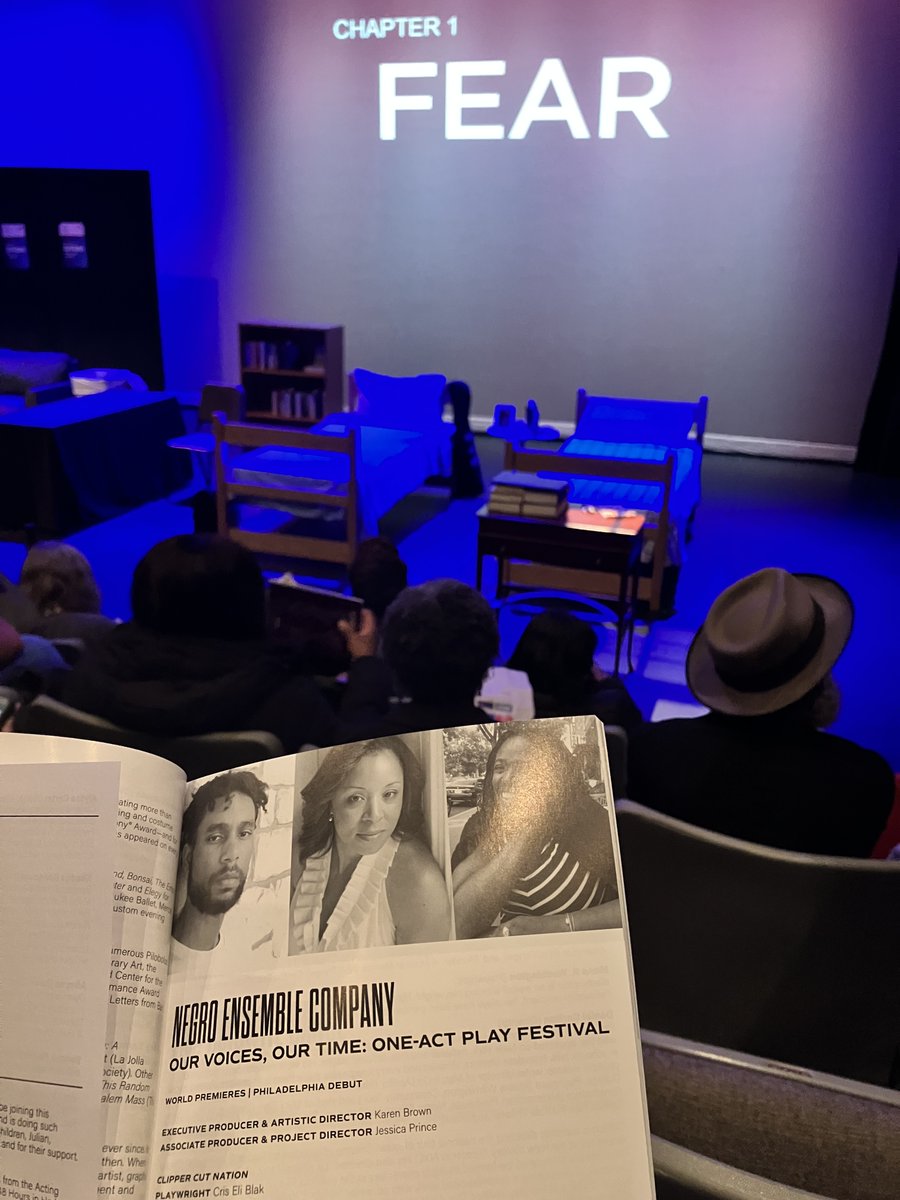 Waiting for the lights to dim on Saturday at <a href="/negroensemble/">negroensembleco</a>'s OUR VOICES, OUR TIME: ONE-ACT PLAY FESTIVAL at <a href="/PennLiveArts/">Penn Live Arts</a>....