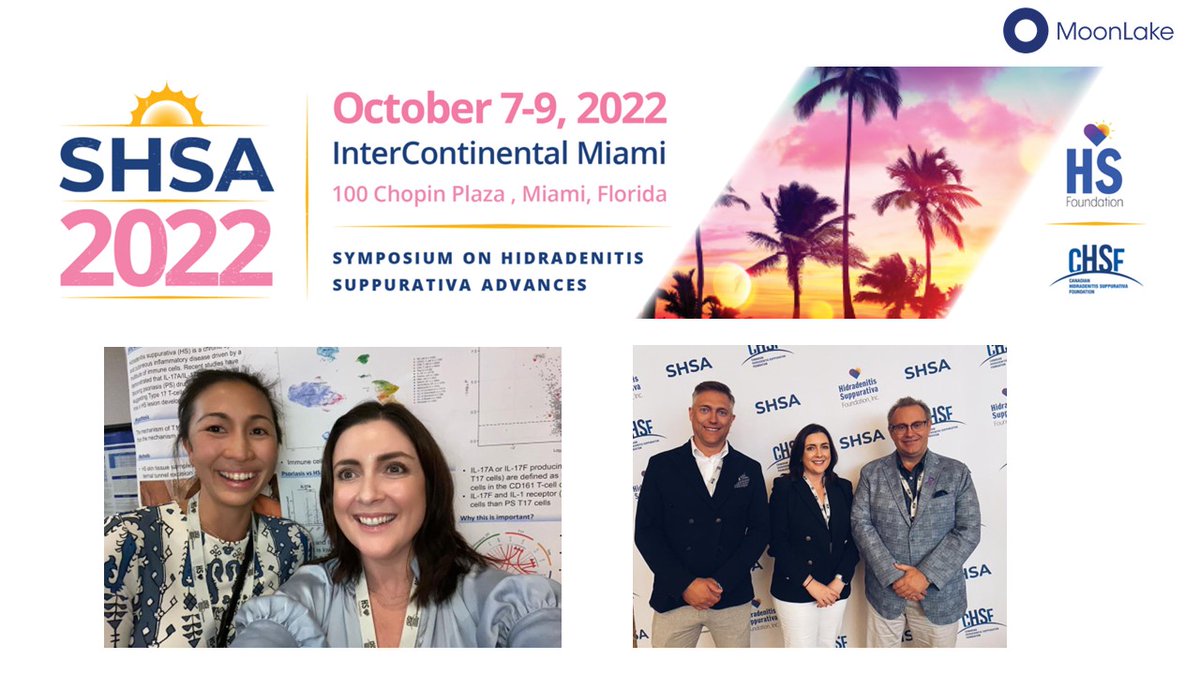 Moonlaketx's tweet photo. Thank you to the @hsforg for organising a great event. #SHSA22 provided valuable insights into hidradenitis suppurativa.
 
Keep an eye out for us and get in touch at media@moonlaketx.com if you’d like to meet at the next event.
 
#MLTX #elevatingcare #stellarscience https://t.co/TOSNA06fkR