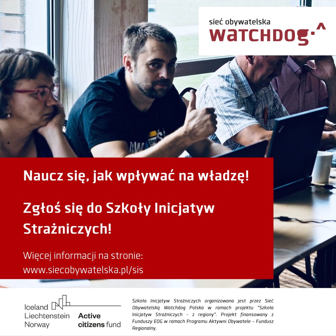 SiecObywatelska's tweet photo. Zgłoś się do Szkoły Inicjatyw Strażniczych! To cykl szkoleń dla mieszkańców wsi i miast, którzy patrzą władzy na ręce - https://t.co/i78GRX9na8 

Projekt finansowany przez Islandię, Liechtenstein i Norwegię z Funduszy EOG w ramach Program Aktywni Obywatele - Fundusz Regionalny. https://t.co/c7Cn3z1a7x