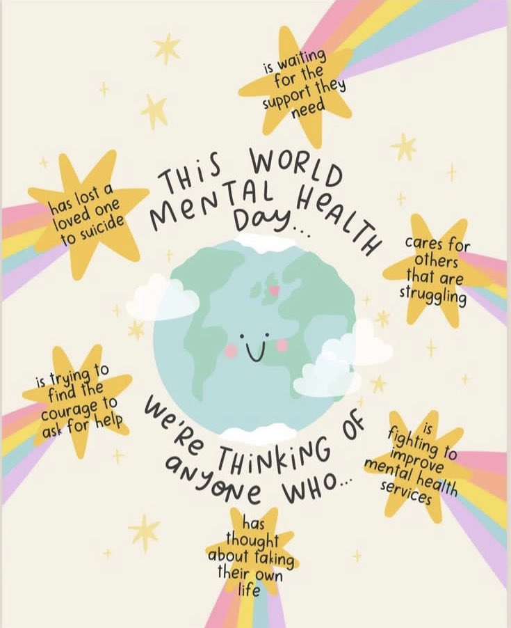 CLVCooper's tweet photo. Talking about mental health is important. Asking ‘How are you?’ is important. Teaching our children (and adults) not to feel ashamed is important. And today is world mental health day - and raising awareness is important too #mentalhealth https://t.co/B4u4bgbqKQ