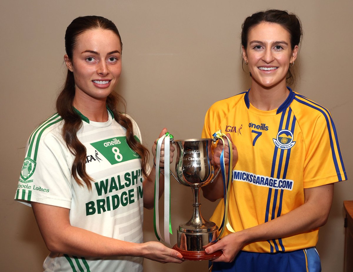 🟩 SENIOR CUP FINALISTS 🟥

Sarah Baynes <a href="/BurrishooleGAA/">Burrishoole GAA</a> &amp; Kate Munnelly <a href="/Gaa_Knockmore/">KnockmoreGAA & LGFA</a> pictured with the Mayo LGFA Senior Perpetual Cup at the captains photo shoot in the @tfroyalhotel📸🏐🏆
Pic©Michael Donnelly

📆 Sunday 16th Oct, 4pm
📍COE Bekan
🎟 universe.com/events/adult-c…