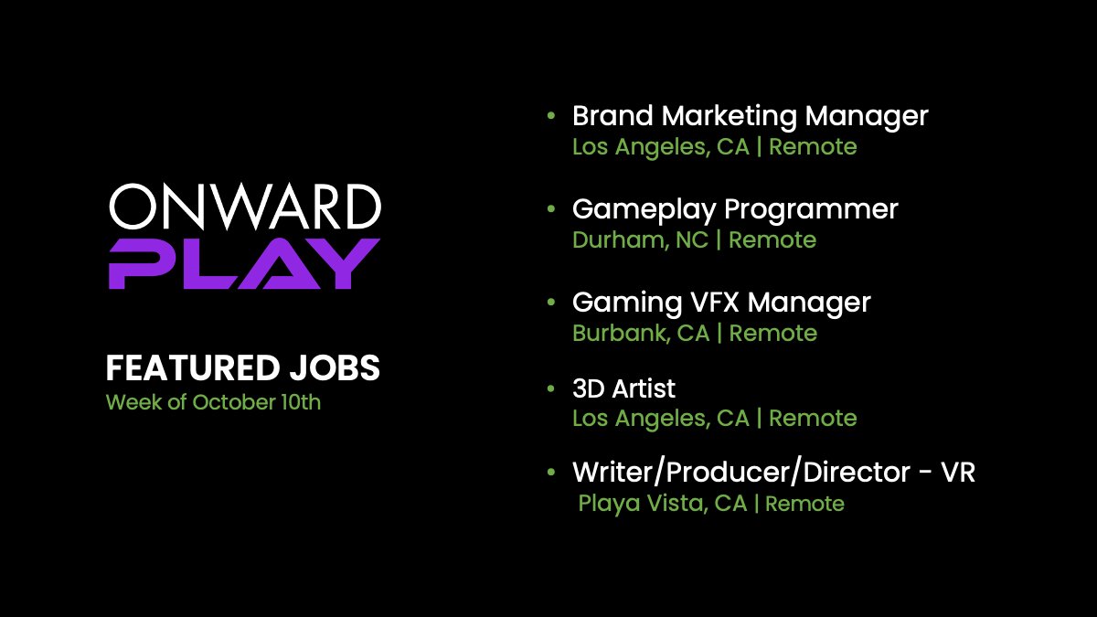 OnwardPlay's tweet photo. Opportunities come to those who seize them. If gaming, immersive tech or Web3 is your specialty seize these #hotjobs below.
Browse all of our openings at https://t.co/82iEAv9c8g
#Hiring #gaming #ImmersiveTech #Web3 https://t.co/qSqk1Kz6rs