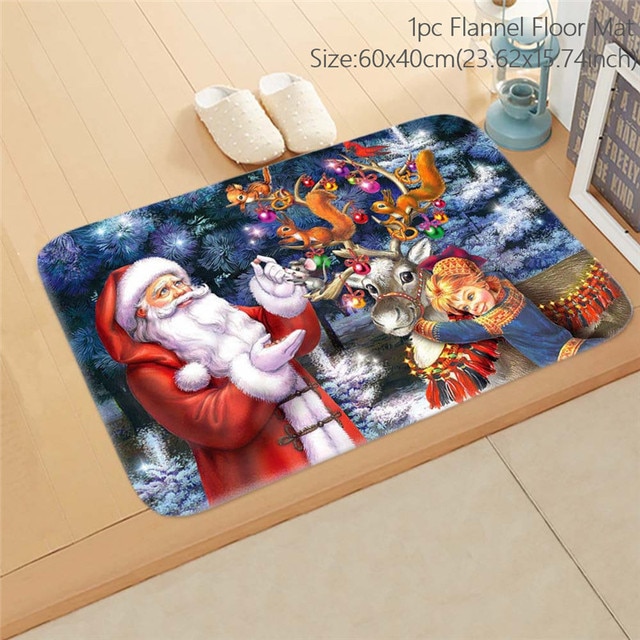 Santa Claus Christmas Doormat Home 2022 Navidad Ornament Party New Year Gift 👉👉ebay.com/itm/1856108540…