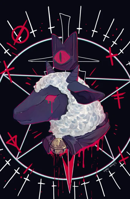 Been playing Cult of the Lamb!Such cool vibes, def wanted to draw a thing for it :D 