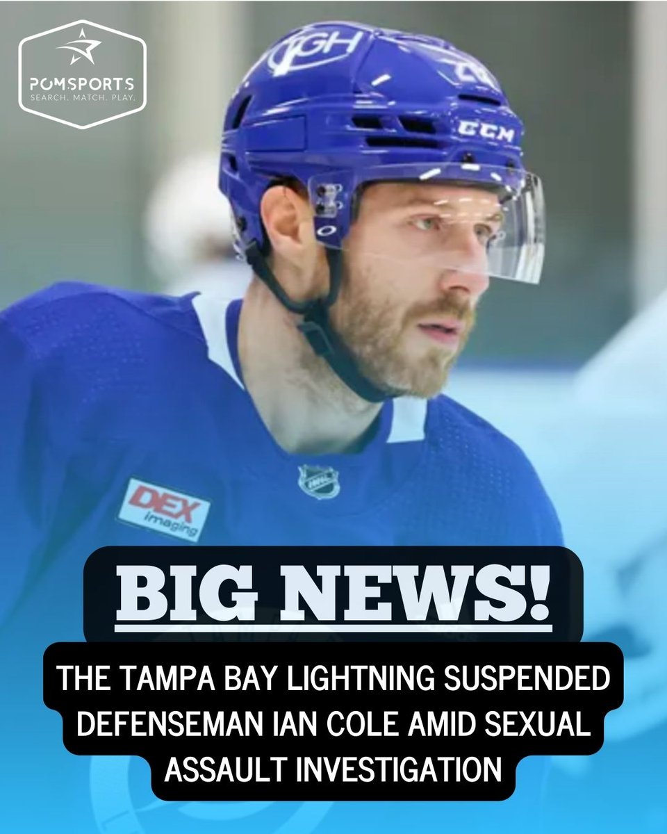PomSports's tweet photo. The Tampa Bay Lightning suspended defenseman Ian Cole Amid Sexual assault INVESTIGATION.
(Pic Creds: @tampabay.com)
#NHL #nhl2022 #hockey #TampaBay #IanCole #sports #sportsalert #sports2022 #sportsupdate #nhlupdate #nhlnews https://t.co/5IRaJNDqT8