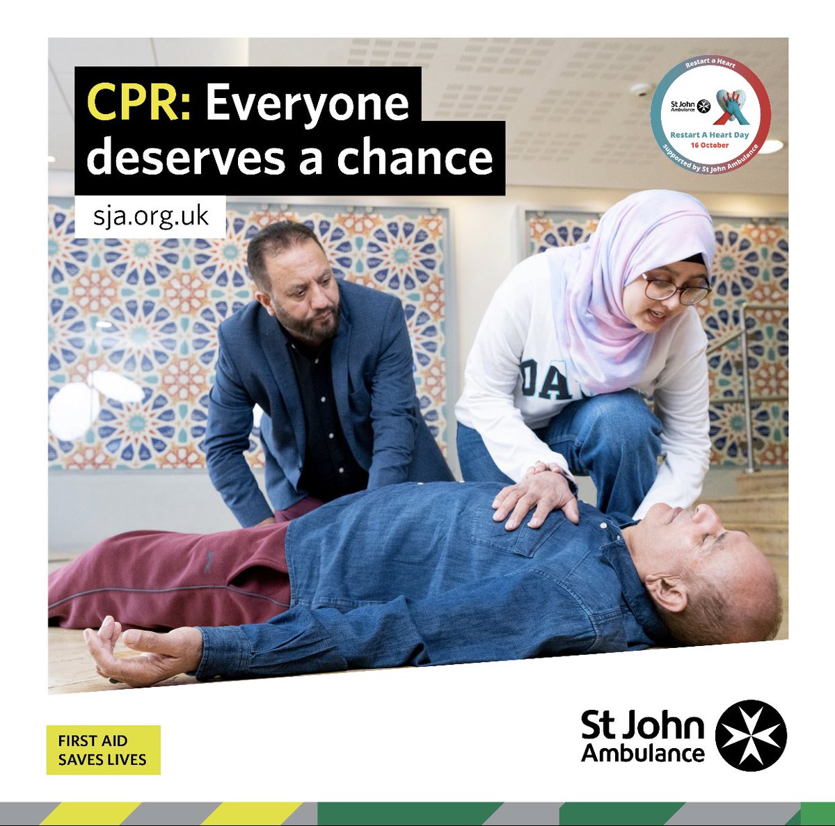 <a href="/SjaSolihull/">SJA Solihull ASU</a> are opening to members of the public on Tuesday 11th October for Restart a Heart week. Please drop in to the Hub at Dickens Heath Community Primary School, 18:30-21:30 and learn some CPR and how to use an AED <a href="/dickensheath/">Dickens Heath</a> <a href="/SolihullUpdates/">Solihull Updates</a> #RestartAHeart
