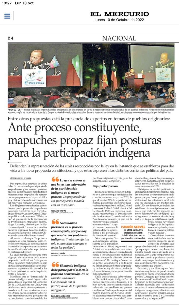 Invitamos a todos a leer esta nota sobre la presencia indígena ante un eventual nuevo proceso constituyente en Chile.
