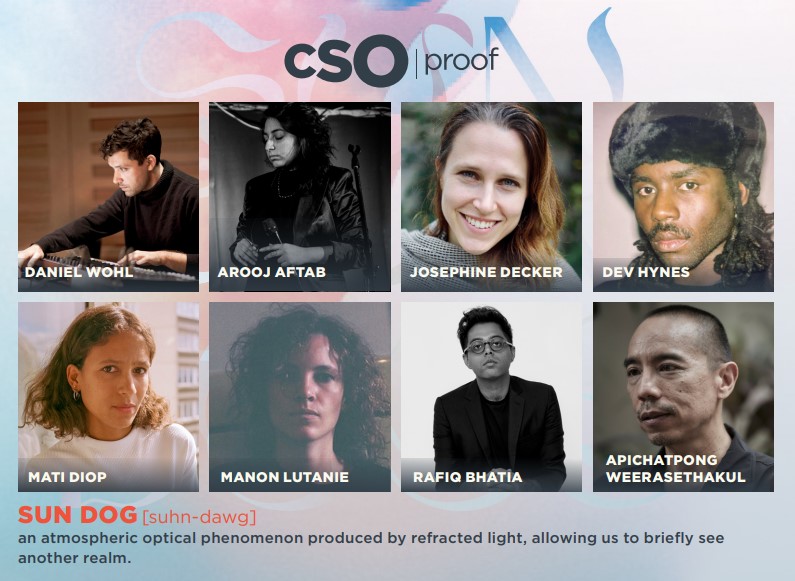 CSO Proof: Sun Dogs tasks composer and filmmaker pairs to create short-format films with new music performed by the CSO in collaboration with @LiquidMusic_ as part of the 2022 @FOTOFOCUSCINCY Biennial: World Record. See the world premieres OCT 14-16 → bit.ly/CSO-Sun-Dogs