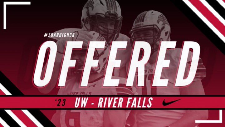 Blessed to receive my first offer from <a href="/UWRFFootball/">Falcon Football</a> ! Hard work pays off! <a href="/CoachWalkerRF/">Matt Walker</a> <a href="/CoachJMath/">Joe Matheson</a>