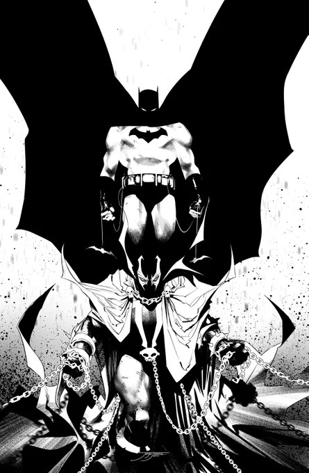 The point here was to try something quite conceptual and synthetic. #BATMANSPAWN variant cover, BW. I'm looking forward to having this comic in my hands, probably the most anticipated of the year with at the wheel two of the great titans of the industry. :) 