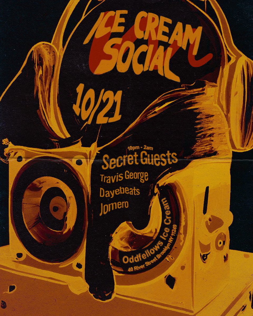 We’re back in the shop next weekend (Fri. 10/21) with our ‘Ice Cream Social’ 🪩🍦 and this time with some very special guests! 

Tix here: withfriends.co/event/15096678…