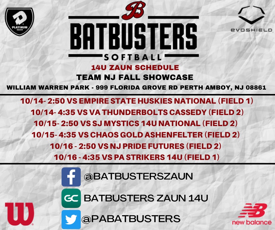 PaBatbusters's tweet photo. Our 14s and 18s will be playing this weekend @TeamNJSoftball . Can't wait to see how they do at this great event!! #batbusterproud #batbusterfamily @Los_Stuff https://t.co/DqVKfBRRuJ